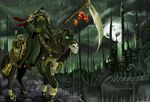  amazing bell equine glowing glowing_eyes heroes_of_might_and_magic heroes_of_might_and_magic_5 horse lich looking_at_viewer mammal moon necropolis scythe skull therealshadman undead 