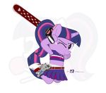  candy chainsaw cheerleader clothing dm29 doll equine female friendship_is_magic hair horn horse lollipop lollipop_chainsaw mammal mini_skirt my_little_pony one_eye_closed pony ponytail saw shoes skirt smartypants_(mlp) solo twilight_sparkle_(mlp) two_tone_hair unicorn wink 