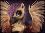  brown_background bubble bubbles cutie_mark_crusaders_(mlp) equine female feral friendship_is_magic hair hi_res horse imalou looking_at_viewer mammal my_little_pony pegasus plain_background pony purple_eyes purple_hair scootaloo_(mlp) simple_background smile solo spread_wings wings 