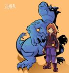  brown_hair feraligatr gen_2_pokemon holding holding_poke_ball jonathan_kim male_focus poke_ball poke_ball_(generic) pokemon pokemon_(creature) pokemon_(game) pokemon_gsc silver_(pokemon) simple_background 