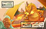  artist_request charizard claws error fire gameplay_mechanics gen_1_pokemon health_bar no_humans pokemon pokemon_(creature) pokemon_battle shell squirtle watermark wings 