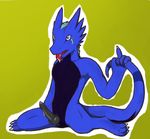  anthro claws dragon erection kneeling male penis precum solo tenecayr tenecayr_(artist) toe_claws tongue tongue_out wingless 