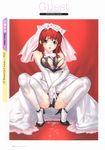  absurdres areolae artbook boin breasts bridal_veil bride cum cum_on_body cum_on_breasts cum_on_upper_body dress elbow_gloves facial gloves green_eyes hakua_ugetsu highres iihara_nao large_breasts looking_at_viewer masturbation nipple_slip nipples open_mouth panties red_hair solo spread_legs thighhighs torn_clothes underwear veil wedding_dress wet wet_clothes wet_panties 