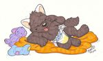  cub cute diaper eyes_closed infantilism male mammal marci_mcadam open_mouth peeing plushie sleeping solo star toya_pup urine watersports wet wetting wolf yawn young 