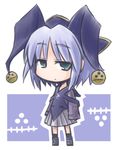  blue_hair chibi daiakuji green_eyes hat henri_pelori kugelschreiber looking_at_viewer solo 