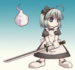  chibi hitodama hoihoi-san ichigeki_sacchuu!!_hoihoi-san izana_minagi konpaku_youmu konpaku_youmu_(ghost) parody solo sword touhou weapon 