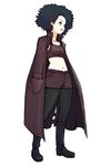  :d advance_wars advance_wars:_dual_strike afro black_eyes black_hair boots cat_(advance_wars) crop_top flat_chest full_body hand_in_pocket highres hirata_ryou knee_boots legwear_under_shorts lips midriff military military_uniform navel official_art open_clothes open_mouth pantyhose pantyhose_under_shorts short_hair short_shorts shorts simple_background smile solo standing tank_top trench_coat uniform 