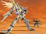  aqua_hair busou_shinki cyan_eyes cyan_hair desert diorama_studio strarf sword weapon 