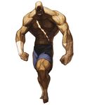  bald bandages capcom eyepatch glowing glowing_eye highres male_focus muscle nona official_art sagat scar shirtless shorts solo street_fighter svc_chaos 