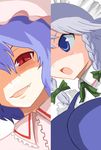  bad_id bad_pixiv_id blue_eyes cut-in disgaea disgaea_team_attack izayoi_sakuya kirin_tarou multiple_girls parody red_eyes remilia_scarlet touhou 