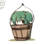  bucket chibi dollar green_hair in_bucket in_container kisume lowres solo touhou wooden_bucket 