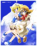  bangs blonde_hair multiple_girls noto_(soranoto) original wings 