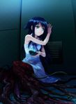  artist_request bad_end cellphone dress green_eyes green_hair long_hair phone saya saya_no_uta solo sundress tears tentacles 