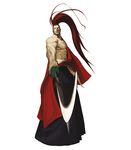  black_hakama hakama highres japanese_clothes katana kibagami_genjuro long_hair male_focus muscle nona official_art perspective ponytail red_hair samurai samurai_spirits snk solo svc_chaos sword weapon 