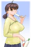  artist_request breasts copyright_request food glasses huge_breasts ice_cream lowres oekaki popsicle solo 