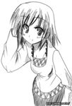  adjusting_hair face greyscale monochrome ryuuryuu sasaki_(suzumiya_haruhi) solo suzumiya_haruhi_no_yuuutsu 