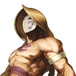  balrog blonde_hair braid capcom highres male_focus mask muscle nona official_art shirtless single_braid solo street_fighter svc_chaos tattoo 