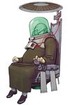  advance_wars advance_wars:_dual_strike bald cable chair full_body helmet herr_volt highres hirata_ryou male_focus mask official_art plump robe shoes simple_background sitting socks solo 