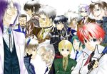  beard blonde_hair blue_eyes brown_hair card chrono_harlaown durandal_(nanoha) erio_mondial everyone facial_hair formal genya_nakajima green_hair griffith_lowran holding holding_card jin_nai lyrical_nanoha mahou_shoujo_lyrical_nanoha_strikers male_focus military military_uniform multiple_boys necktie numbers_(nanoha) otto_(nanoha) purple_hair red_eyes regius_gaiz silver_hair staff strada tsab_ground_military_uniform tsab_naval_military_uniform uniform verossa_acous vice_granscenic yellow_eyes yuuno_scrya zafira zest_grangeitz 