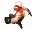  blonde_hair fatal_fury fingerless_gloves gloves hat hat_over_one_eye highres male_focus muscle nona official_art ponytail sleeveless snk solo svc_chaos terry_bogard the_king_of_fighters vest 
