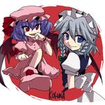  braid hat izayoi_sakuya maid multiple_girls niji_(nijioki) remilia_scarlet touhou wings 