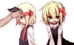  animal_ears bare_shoulders blonde_hair blush cat_ears collar fake_animal_ears hair_ribbon open_mouth ribbon rumia shamo_(koumakantv) simple_background touhou undone_necktie white_background 