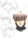  brown_eyes brown_hair character_sheet child cross cross_earrings drawr earrings eyebrows fate/stay_night fate/zero fate_(series) forked_eyebrows jewelry kotomine_kirei male_focus multiple_persona old older younger 