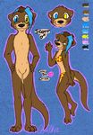  &hearts; &lt;3 bikini clothed clothing crossdressing cute english_text eyewear girly glasses hair heterochromia looking_at_viewer lostlove male mammal model_sheet mustelid otter polka_dots scott_(character) skimpy smile solo standing swimsuit text tight_clothing tongue tongue_out webbing 