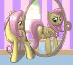  anus blue_eyes blush butt cutie_mark equine female feral fluttershy_(mlp) friendship_is_magic hair horse long_hair looking_back mammal masturbation mirror my_little_pony pegasus pink_hair pony pssy_juice pussy pussy_juice solo wings zed001 