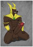  anthro anubian_jackal anubis_kruger anubis_kruger_(artist) balls biceps big_balls big_muscles big_penis canine crouching erection fur huge_penis jackal league_of_legends male mammal muscles nasus nipples nude pecs penis precum red_eyes solo 