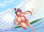  blush breasts fuuro_(pokemon) gym_leader huge_breasts nipples nude pokemon pubic_hair pussy smile uncensored wings 