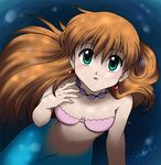  aqua_eyes bikini_top earrings hair_ornament jewelry kasumi_(pokemon) laura_jimenez long_hair mermaid mermaid_kasumi_(pokemon) monster_girl navel necklace orange_hair pokemon pokemon_(anime) solo 