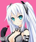  :o aqua_eyes black_heart blue_eyes breasts candy cleavage elbow_gloves food gloves hair_ornament kami_jigen_game_neptune_v large_breasts lollipop long_hair looking_at_viewer neptune_(series) open_mouth sarvuant simple_background solo symbol-shaped_pupils twintails upper_body very_long_hair white_hair 