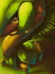  foreshortening gen_3_pokemon green highres looking_at_viewer no_humans pokemon pokemon_(creature) rajewel realistic solo tropius yellow_eyes 