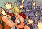  ahoge angel_(kof) art_of_fighting battle breasts king_of_fighters large_breasts papepox2 pasties robert_garcia ryuuko_no_ken snk 