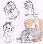  blue_eyes diego diego_(ice_age) ear_piercing feline female feral fight fur ice_age louise008 male mammal orange_fur piercing sabertooth shira shira_(ice_age) smilodon tiger wet white_fur 