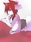  canine female fox hair mammal nipples panties red_eyes red_hair smoking topless underwear yuuri yuuri_(character) 
