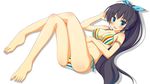  bad_id bad_pixiv_id barefoot bikini black_hair blue_eyes error ganaha_hibiki high_ponytail idolmaster idolmaster_(classic) long_hair navel ponytail swimsuit yogurt_(hata_hatsu) 