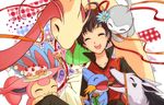  :d black_hair blush cake castform cat confetti creature flower food fork gen_3_pokemon mightyena milotic mudkip open_mouth pokemon pokemon_(creature) pokemon_special ralts red_eyes ruby_(pokemon) short_hair skitty smile watari_(inga_ouhou) 