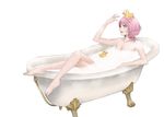  alisa_boskonovich android barefoot bath breasts kutsuna_ayumu nude pink_hair rubber_duck tekken tub 