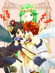  1girl 2boys blush coolplay dark_pit jewelry kid_icarus lots_of_jewelry multiple_boys palutena pit pit_(kid_icarus) pixiv_thumbnail resized 