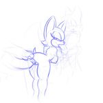  anal_penetration anthro anus balls black_and_white breasts canine duo exwolf85 fellatio female fox looking_back male mammal miles_prower monochrome nude oral oral_sex penetration penis rouge_the_bat sega sex sketch sonic_(series) straight tails 