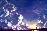  bird bridge cloud condensation_trail huanxiang_huifeng original sky solo sunset tree 