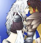  2boys bara bishōnen couple dissidia_012_final_fantasy dissidia_final_fantasy final_fantasy final_fantasy_ix final_fantasy_x hug jecht kuja long_hair male multiple_boys muscle tagme yaoi 