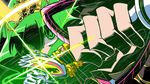  221_(tsutsuichi) angry cure_march dress green green_dress green_eyes green_hair long_hair magical_girl midorikawa_nao precure princess_form_(smile_precure!) smile_precure! solo sword tiara weapon 