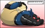  anal_penetration blue blue_body butt cum cum_inflation cum_inside drgnalexia duo excessive_cum female feral from_behind garchomp gay inflation lucario male morbidly_obese nintendo nude overweight penetration plain_background pok&#233;mon pok&eacute;mon sex size_difference video_games 