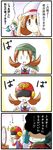  4koma alternate_headwear blue_hair brown_eyes brown_hair captain_falcon comic crystal_(pokemon) f-zero hat kotone_(pokemon) link multiple_girls pokemon pokemon_(game) pokemon_gsc pokemon_hgss rascal the_legend_of_zelda translated twintails 