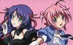  ascoeur blue_eyes blue_hair close kiddy_girl-and long_hair pink_hair q-feuille scan short_hair 