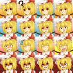  :d ? ^_^ angry blonde_hair blush chart closed_eyes constricted_pupils crazy crazy_eyes embarrassed expressions fangs flandre_scarlet frown happy hat icon multiple_views open_mouth red_eyes sad seven_star short_hair smile sweatdrop tears touhou wavy_mouth wings you_gonna_get_raped 