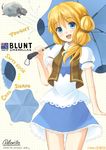  bad_id bad_pixiv_id blonde_hair blue_eyes creative_commons engrish flag highres long_hair multi-tied_hair new_zealand original personification ranguage retorillo sheep side_ponytail solo umbrella 